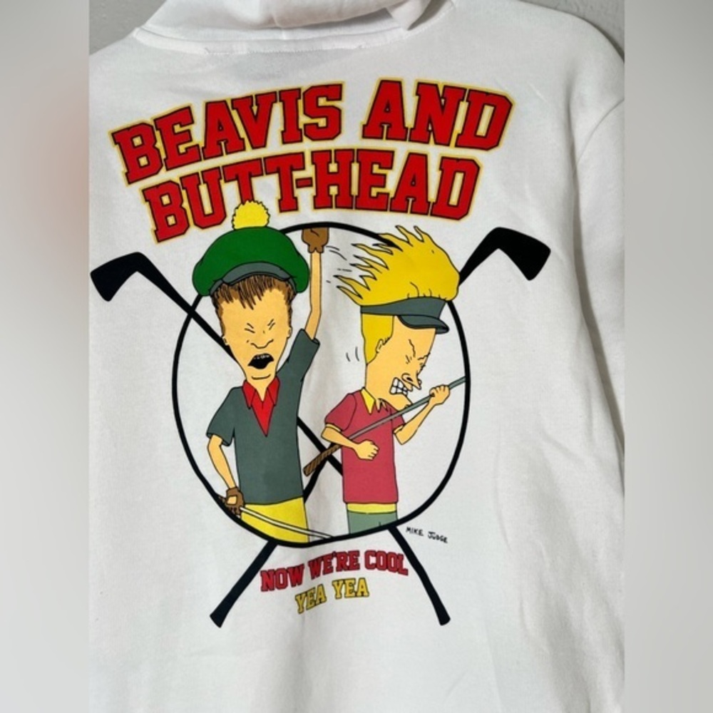 MTV Beavis & Butt-head hoodie Sweatshirt Pullover playing golf Size S small NWOT - Picture 4 of 10